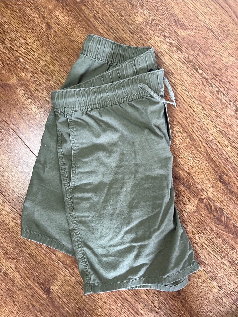 H&M Olive Green Elastic Waist Casual Shorts